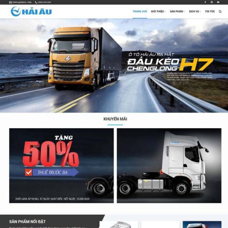 Thiết kế website trọn gói gía rẻ bán xe tải 03