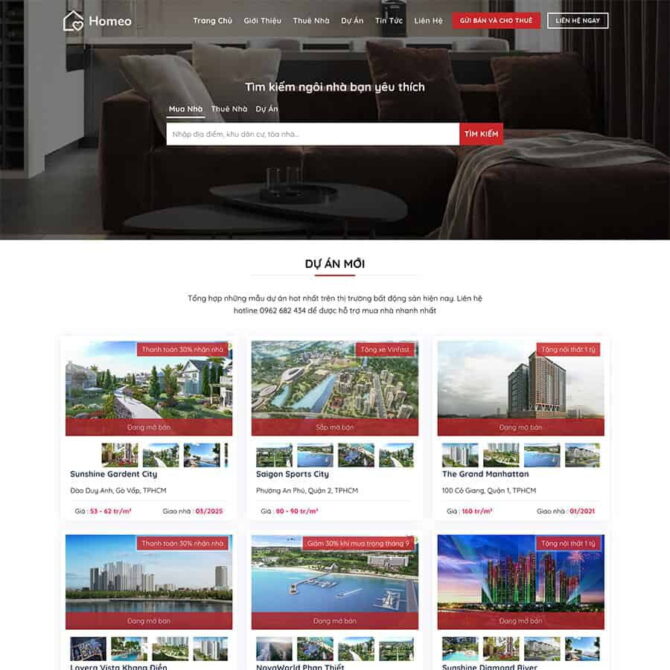 Thiết kế website trọn gói giá rẻ bất động sản 10