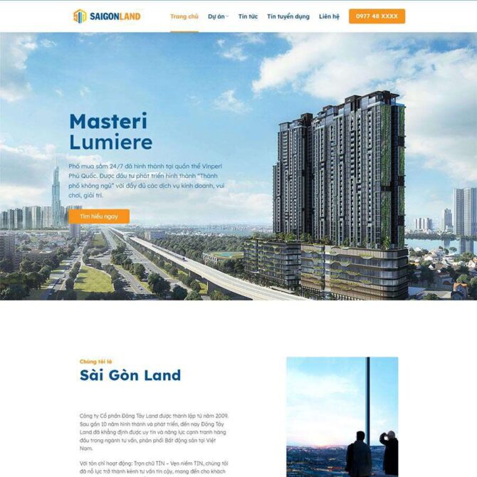 Thiết kế website trọn gói giá rẻ bất động sản 25
