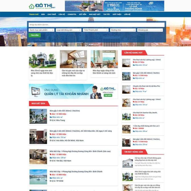 Thiết kế website trọn gói giá rẻ bất động sản 28