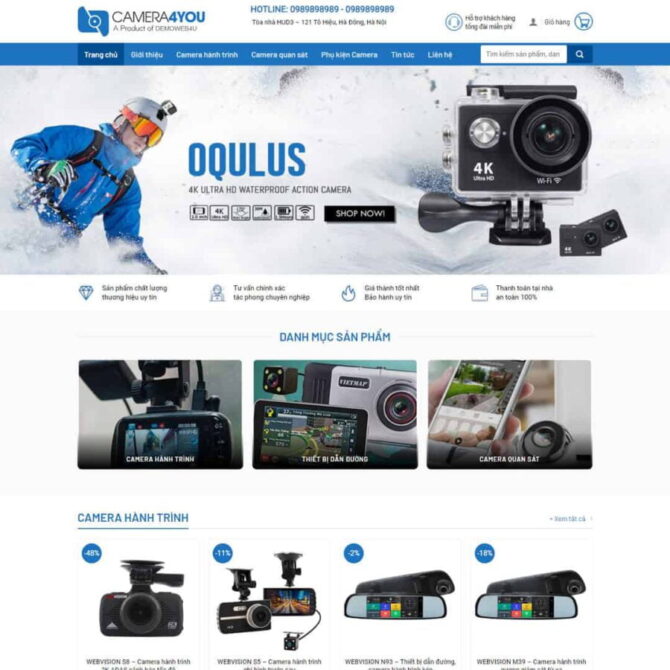 Thiết kế website trọn gói giá rẻ Shop bán camera 01