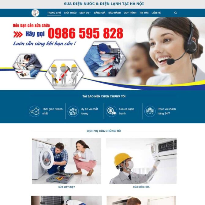 Thiết kế website trọn gói giá rẻ sửa chữa điện lạnh 02