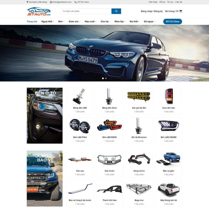 Thiết kế website trọn gói giá rẻ đồ chơi xe hơi 02