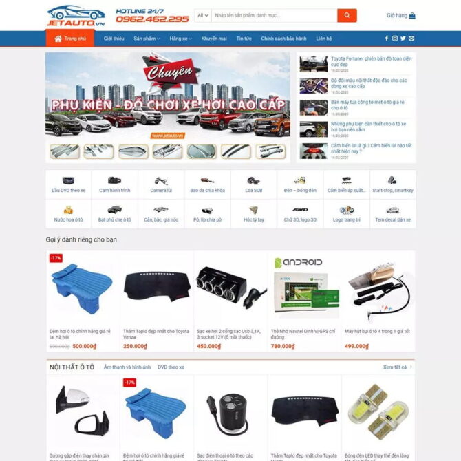 Thiết kế website trọn gói giá rẻ bán đồ chơi xe hơi 01