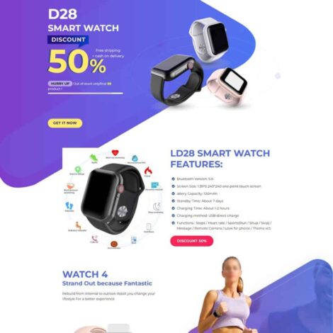 Thiết kế website trọn gói giá rẻ landing page bán đồng hồ thông minh smartwatch