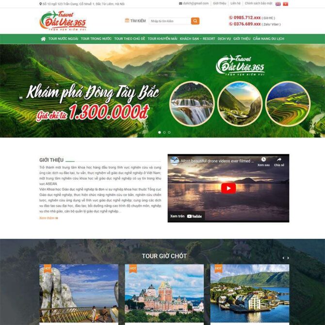Thiết kế website du lịch trọn gói