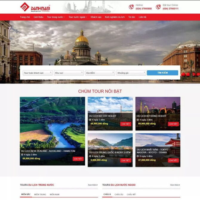 Thiết kế website du lịch cao cấp