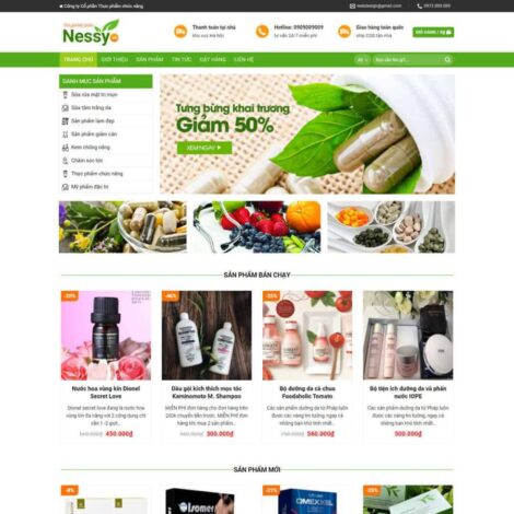 Thiêt kế website trọn gói giá rẻ bán hàng dược phẩm, mỹ phẩm