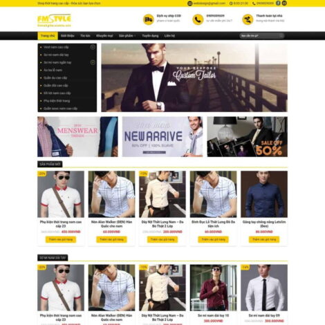 Thiết kế website trọn gói giá rẻ shop thời trang nam