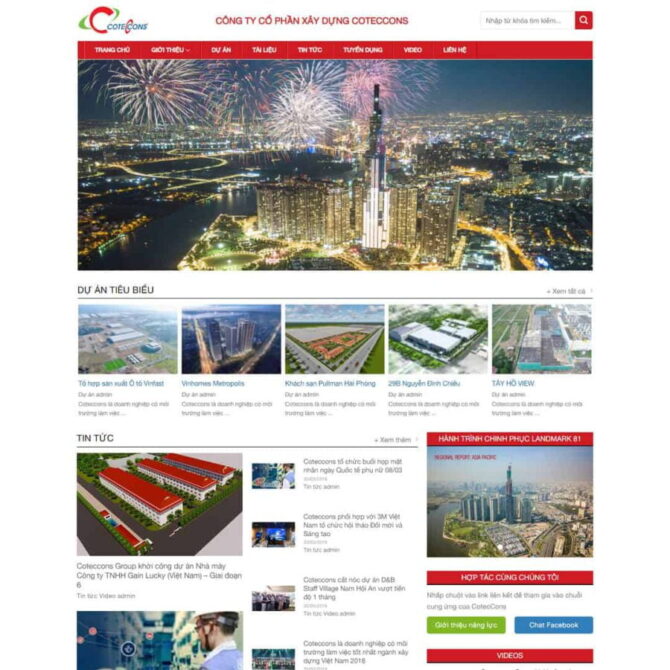 Thiết kế website trọn gói giá rẻ giới thiệu công ty xây dựng