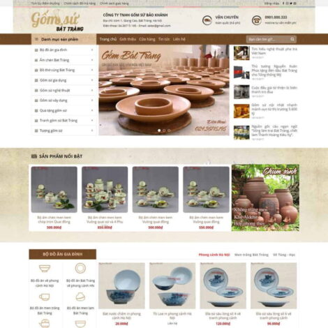 Thiết kế website trọn gói giá rẻ bán đồ gốm, sứ