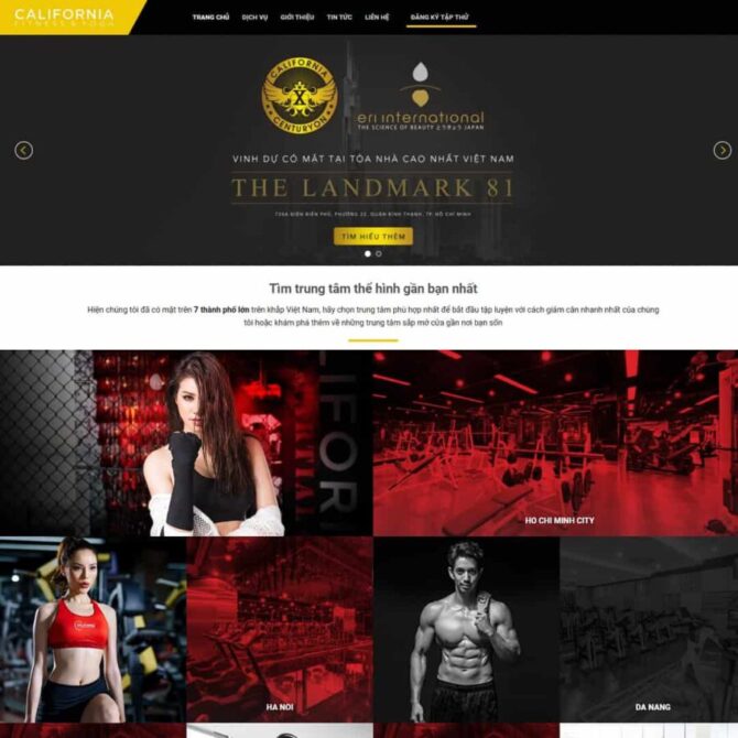 Thiết kế website trọn gói giá rẻ trung tâm thể hình – phòng tập gym