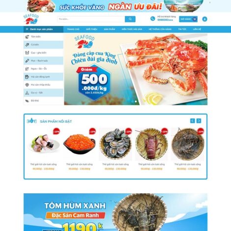 Thiết kế website trọn gói giá rẻ bán hải sản 02