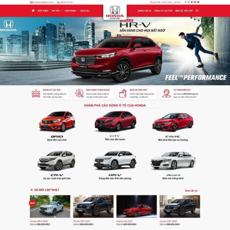 Thiết kế website trọn gói gía rẻ bán ô tô Honda 02