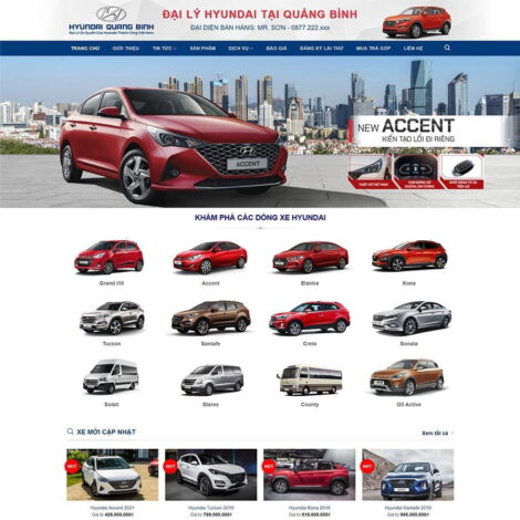 Thiết kế website trọn gói gía rẻ bán xe Hyundai 03