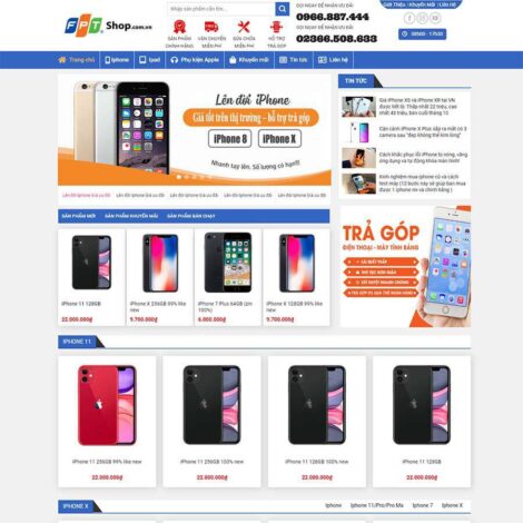 Thiết kế website trọn gói giá rẻ bán iphone