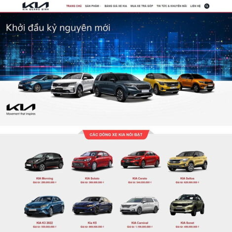 Thiết kế website trọn gói gía rẻ bán ô tô KIA