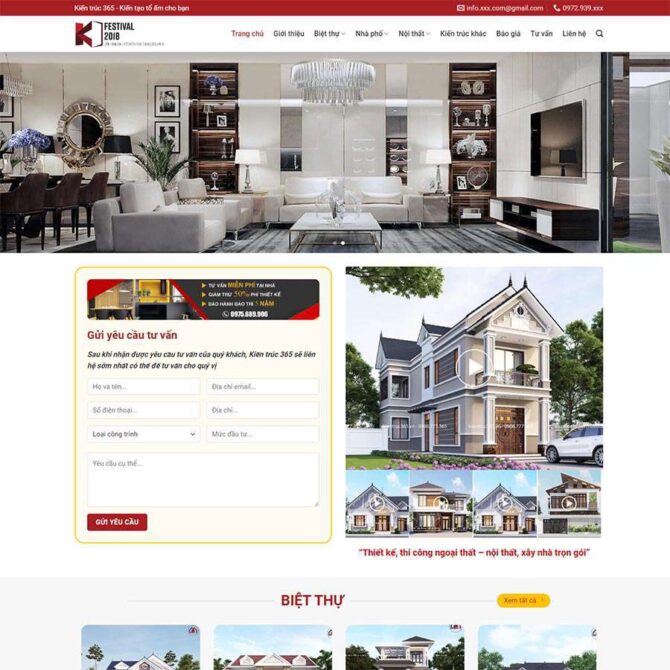 Thiết kế website trọn gói giá rẻ công ty kiến trúc 03