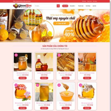 Thiêt kế website trọn gói giá rẻ bán mật ong 02