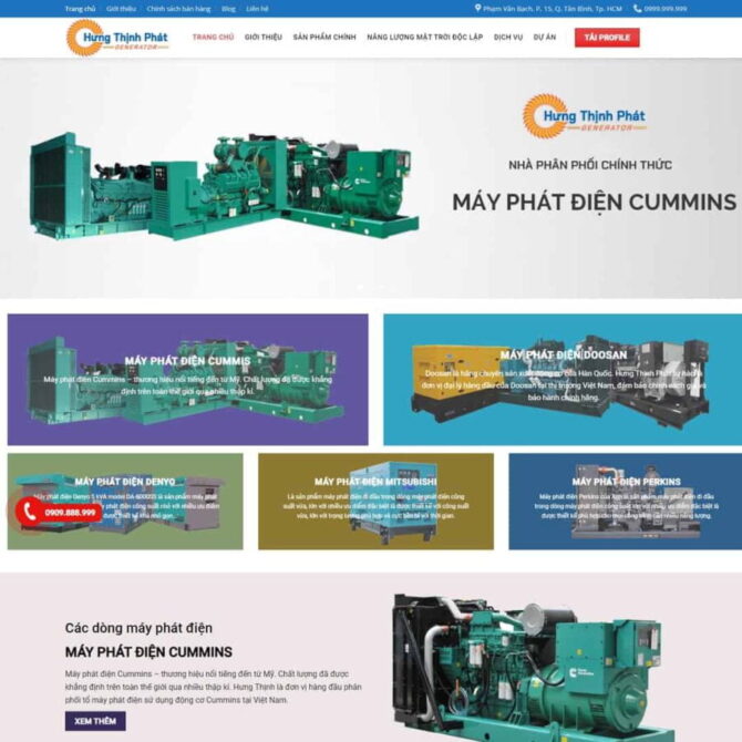 Thiết kế website trọn gói giá rẻ công ty cung cấp máy phát điện