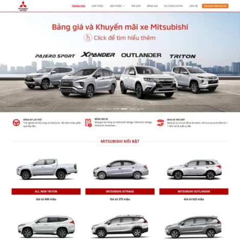 Thiết kế website trọn gói gía rẻ bán ô tô Misubishi