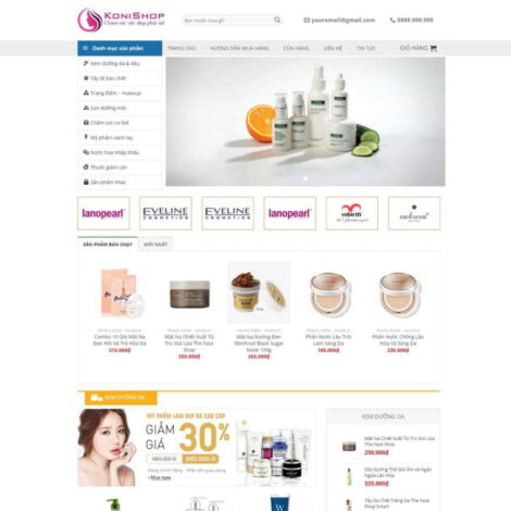 Thiết kế website trọn gói giá rẻ Shop mỹ phẩm 08