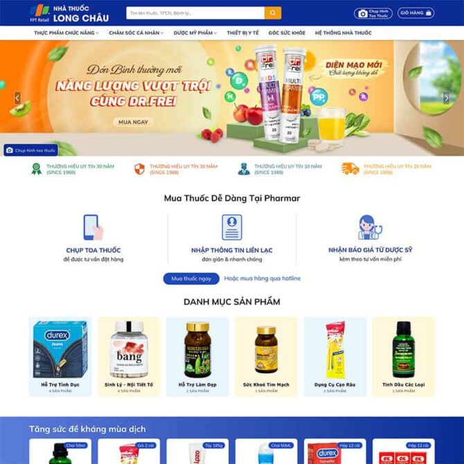 Thiết kế website trọn gói giá rẻ nhà thuốc 02