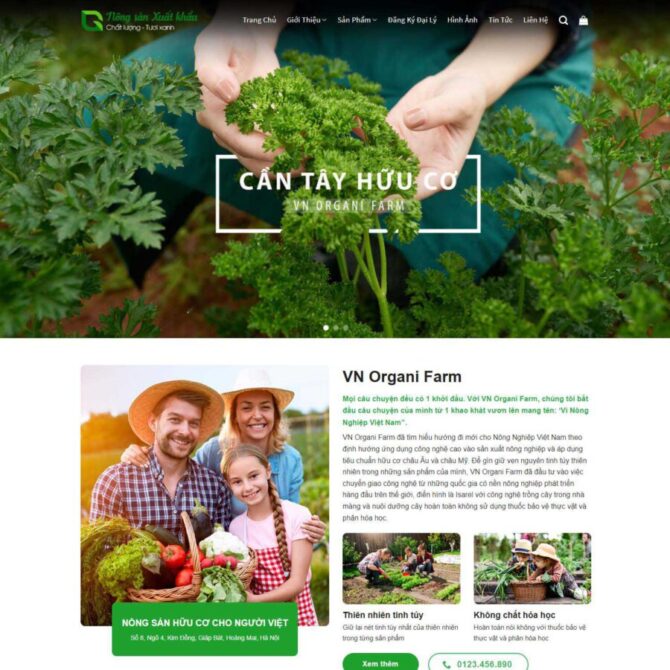 Thiết kế website trọn gói giá rẻ nông sản 02
