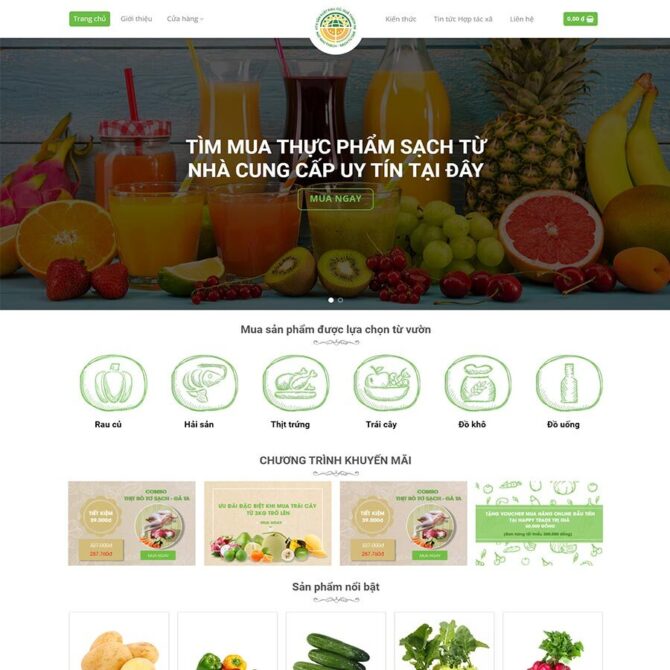 Thiết kế website trọn gói giá rẻ nông sản 03