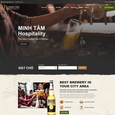 Thiết kế website trọn gói giá rẻ bán bia rượu