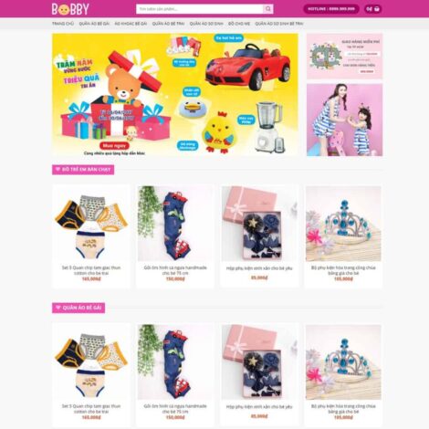 Thiết kế website trọn gói giá rẻ thời trang trẻ em
