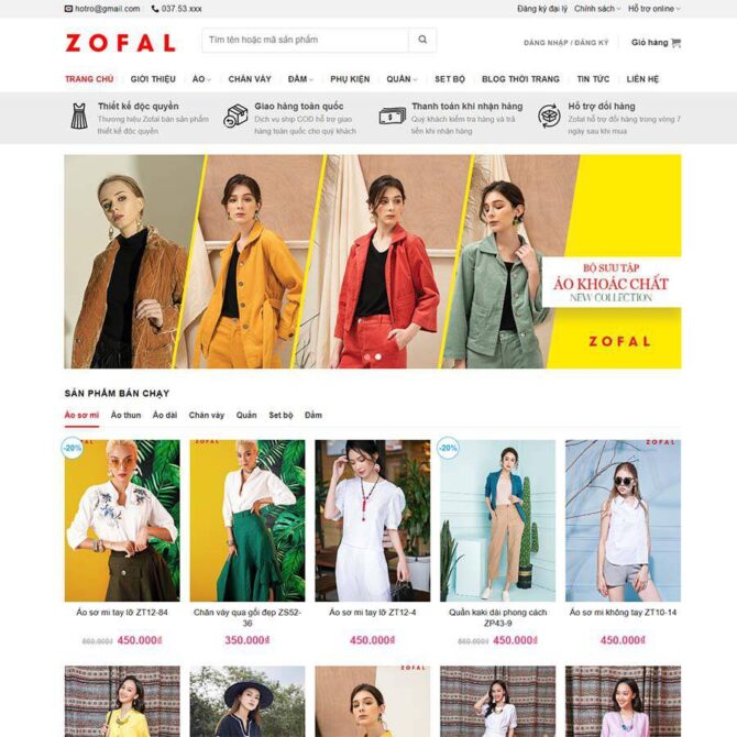 Thiết kế website trọn gói giá rẻ cửa hàng thời trang 07