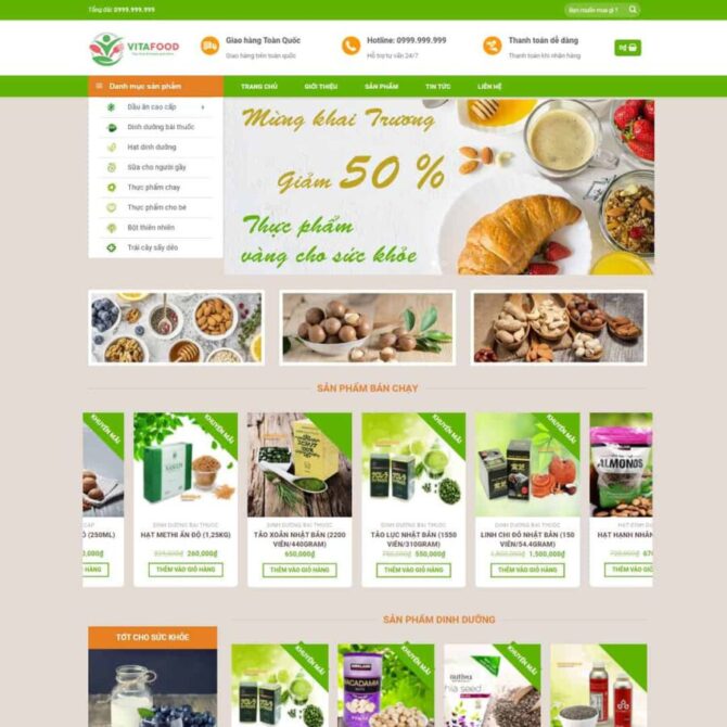 Thiết kế website trọn gói giá rẻ thực phẩm chức năng 10