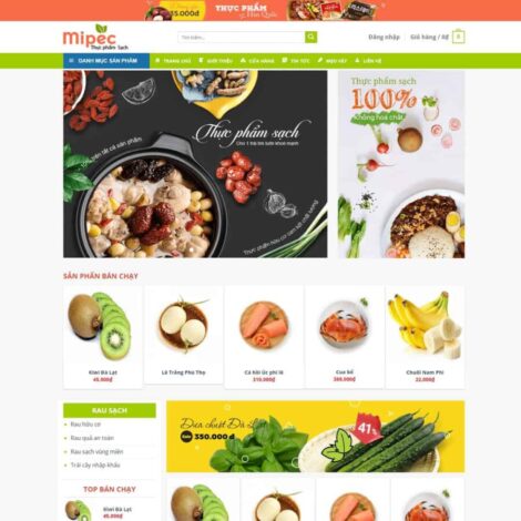 Thiết kế website trọn gói giá rẻ thực phẩm, rau củ quả