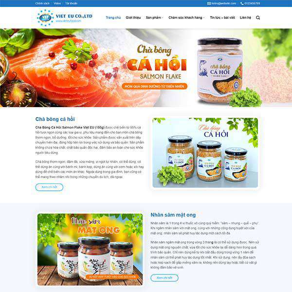Thiết kế website trọn gói giá rẻ thực phẩm 19