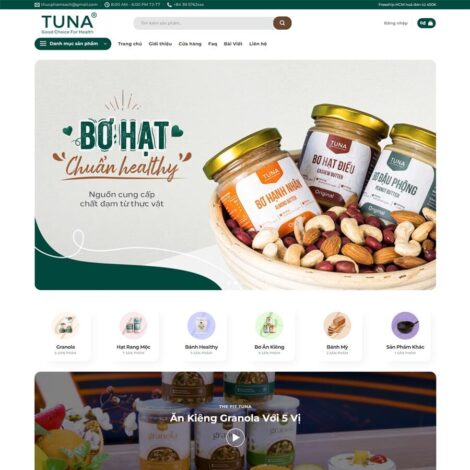 Thiết kế website trọn gói giá rẻ thực phẩm sạch