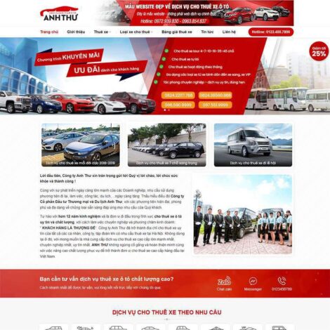 Thiết kế website trọn gói gía rẻ dịch vụ thuê xe 04