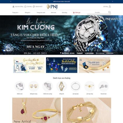 Thiết kế website trọn gói giá rẻ bán vàng bạc trang sức