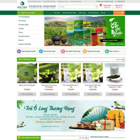 Thiêt kế website trọn gói giá rẻ bán trà xanh