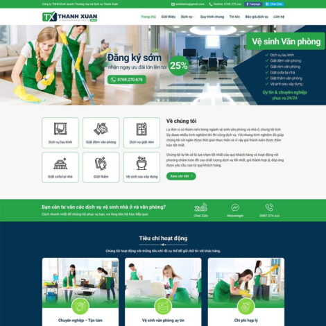 Thiết kế website trọn gói giá rẻ dịch vụ vệ sinh 04