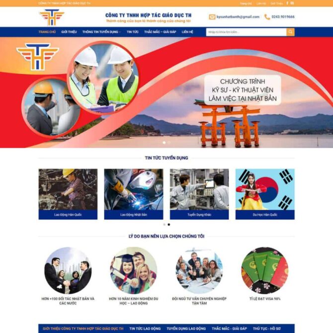 Thiết kế website trọn gói giá rẻ công ty xuất khẩu lao động 05